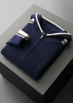 Herren Set mit Strickjacke mit Kontraststreifen und Hose – Ansicht 9