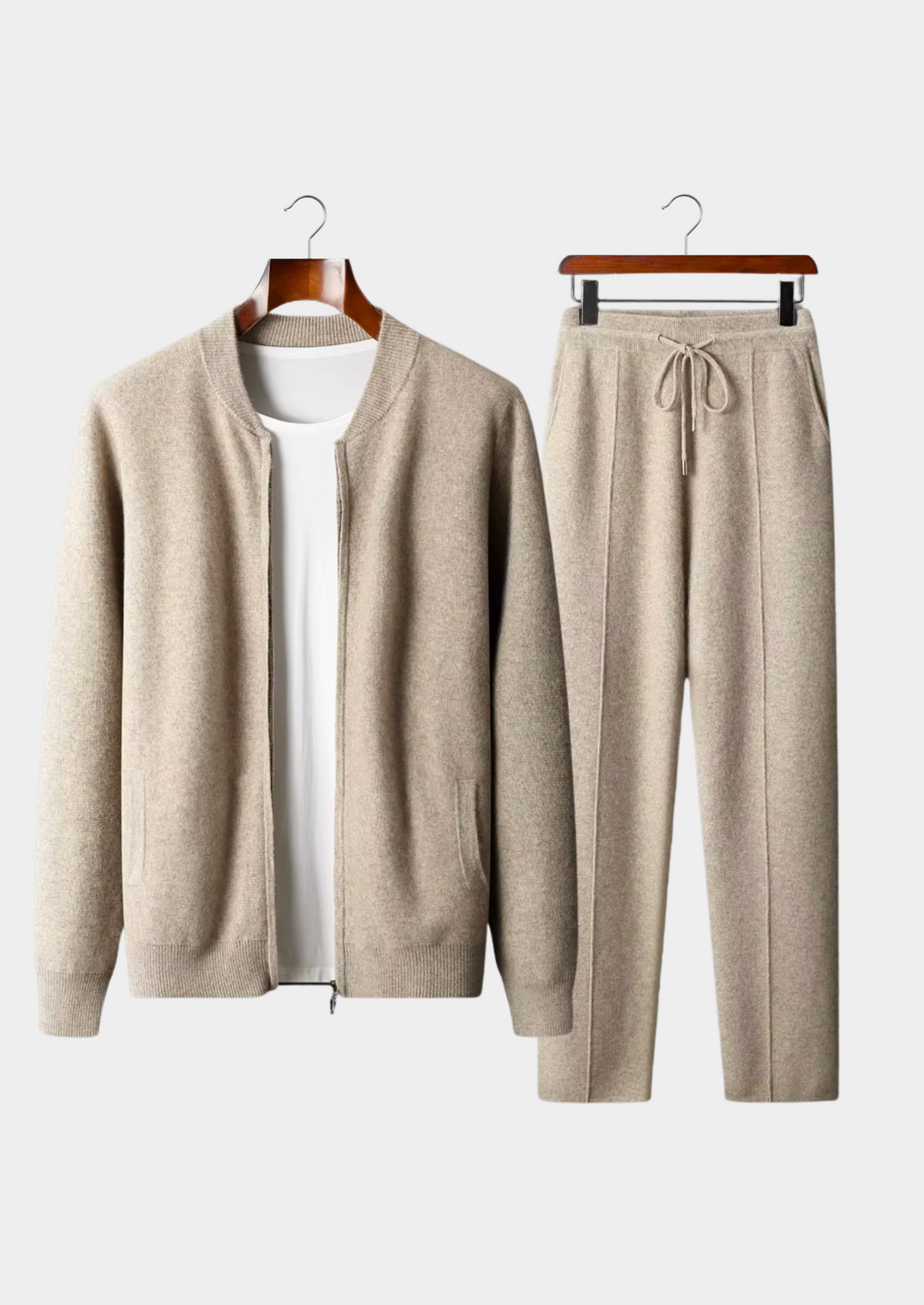 Herren Set mit Strickjacke mit Rippbündchen und Jogginghose