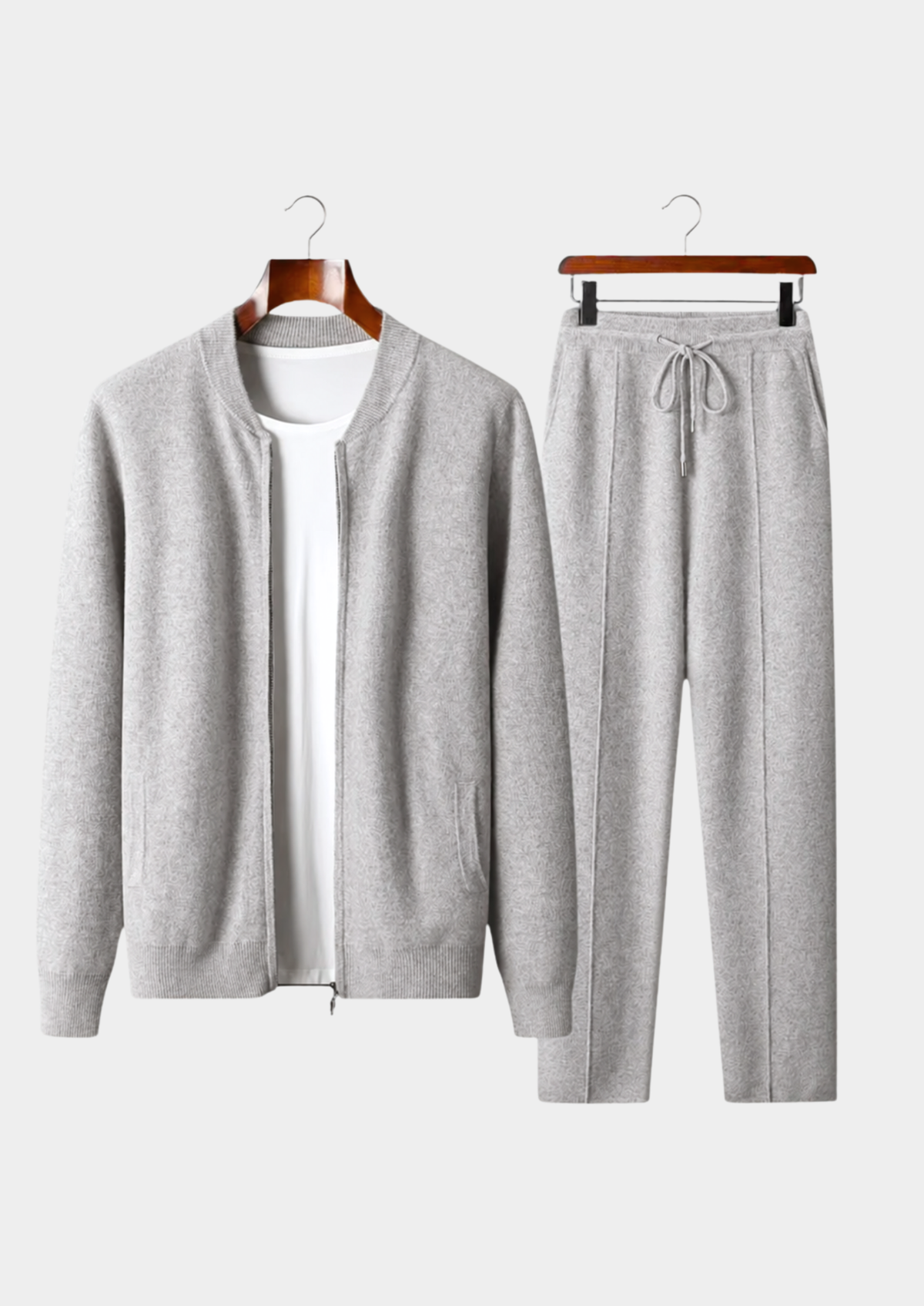Herren Set mit Strickjacke mit Rippbündchen und Jogginghose – Ansicht 11