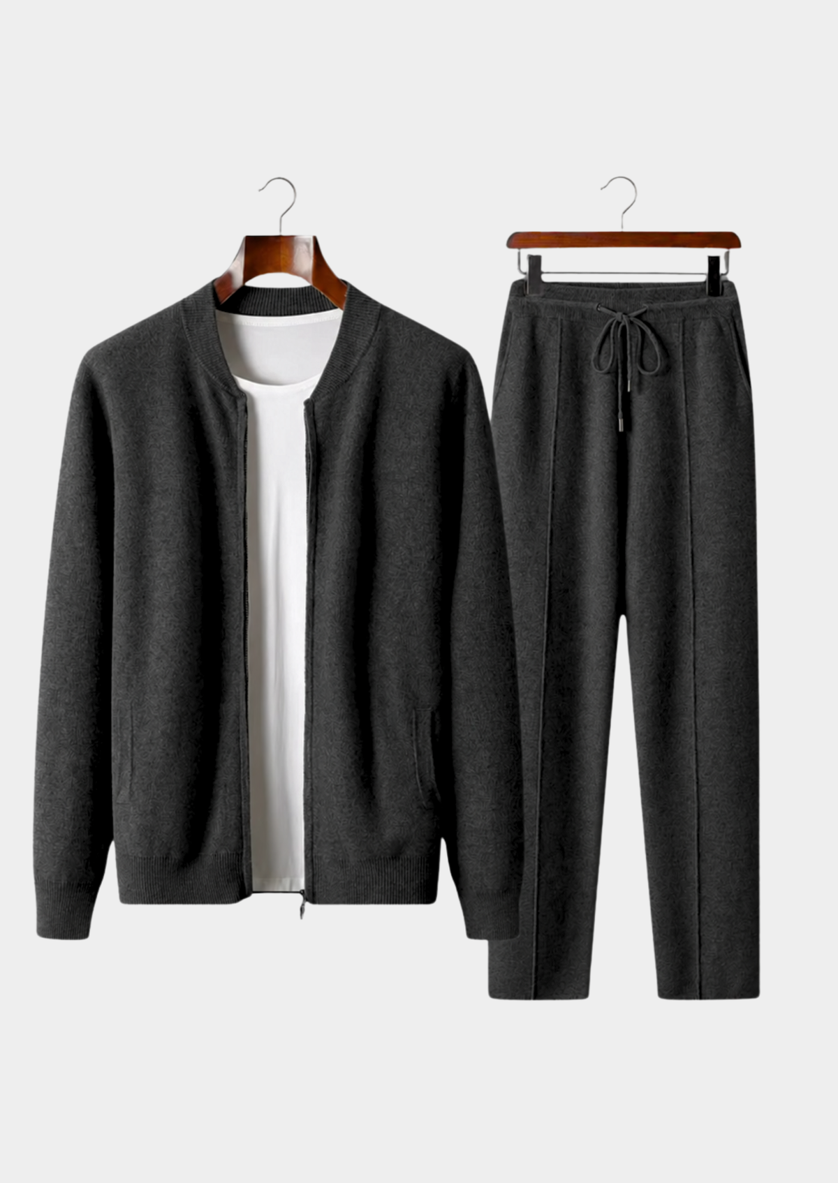 Herren Set mit Strickjacke mit Rippbündchen und Jogginghose – Ansicht 14