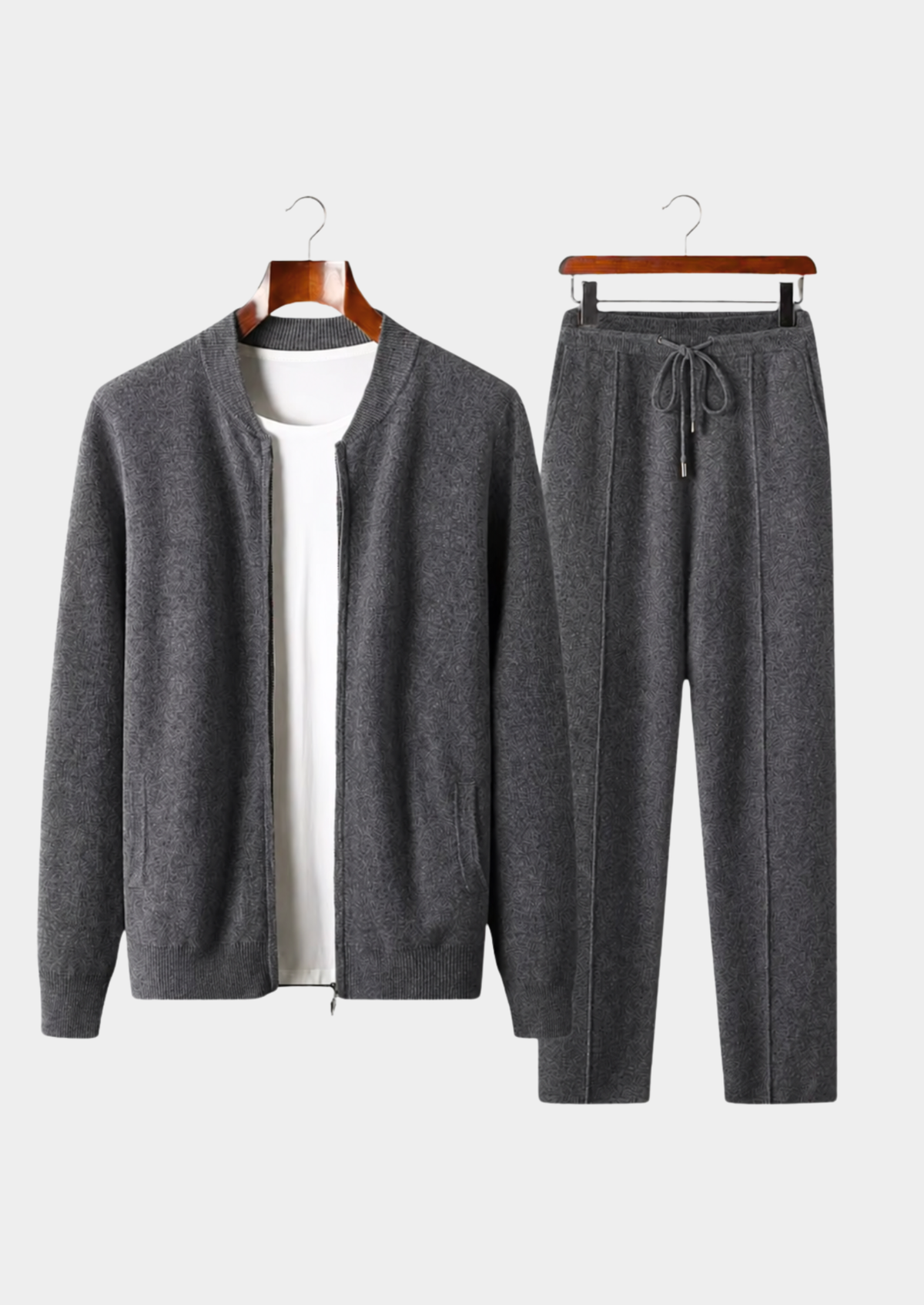 Herren Set mit Strickjacke mit Rippbündchen und Jogginghose – Ansicht 17