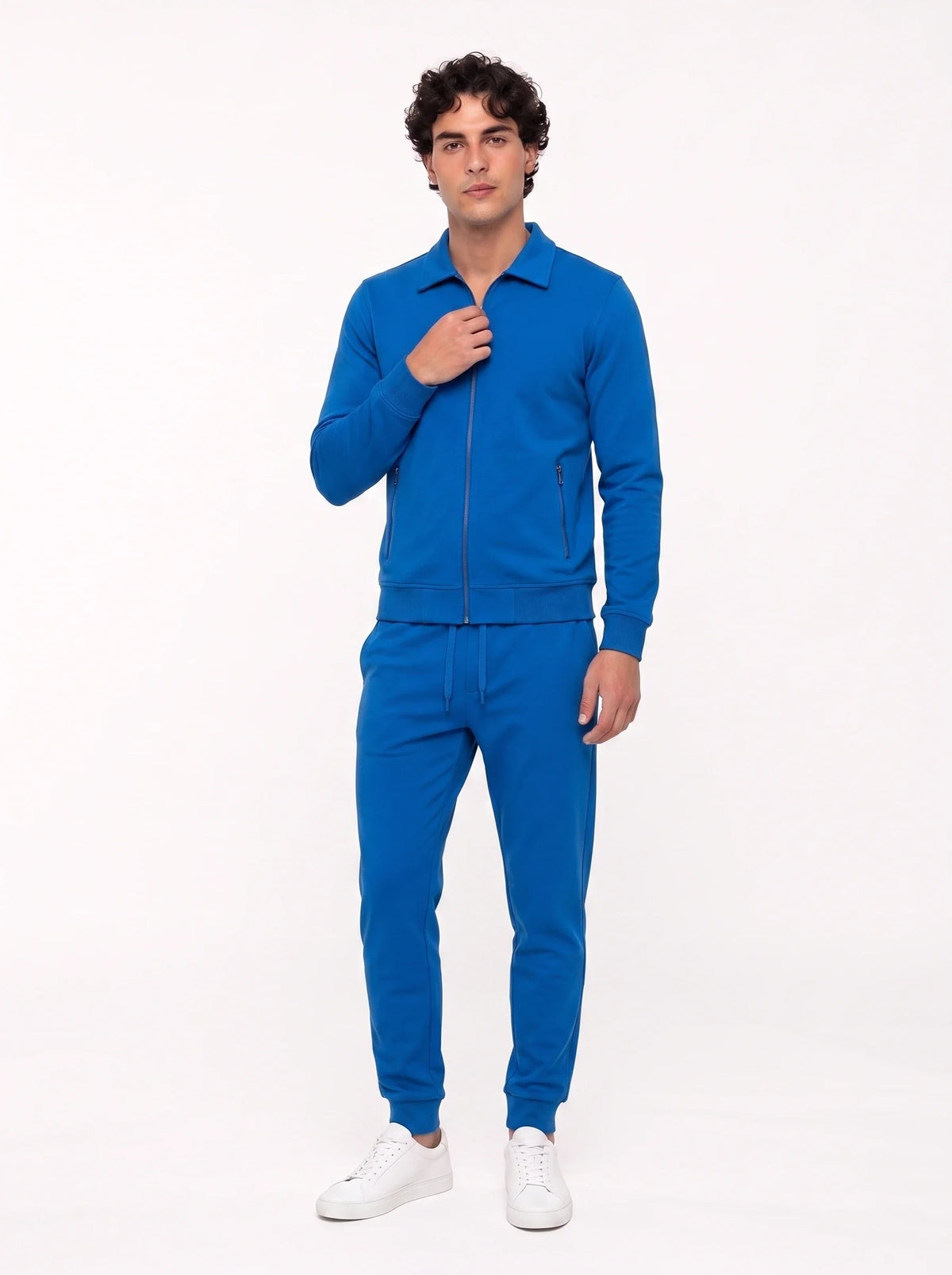 Herren Set mit Sweatjacke mit Kragen und Jogginghose – Ansicht 13