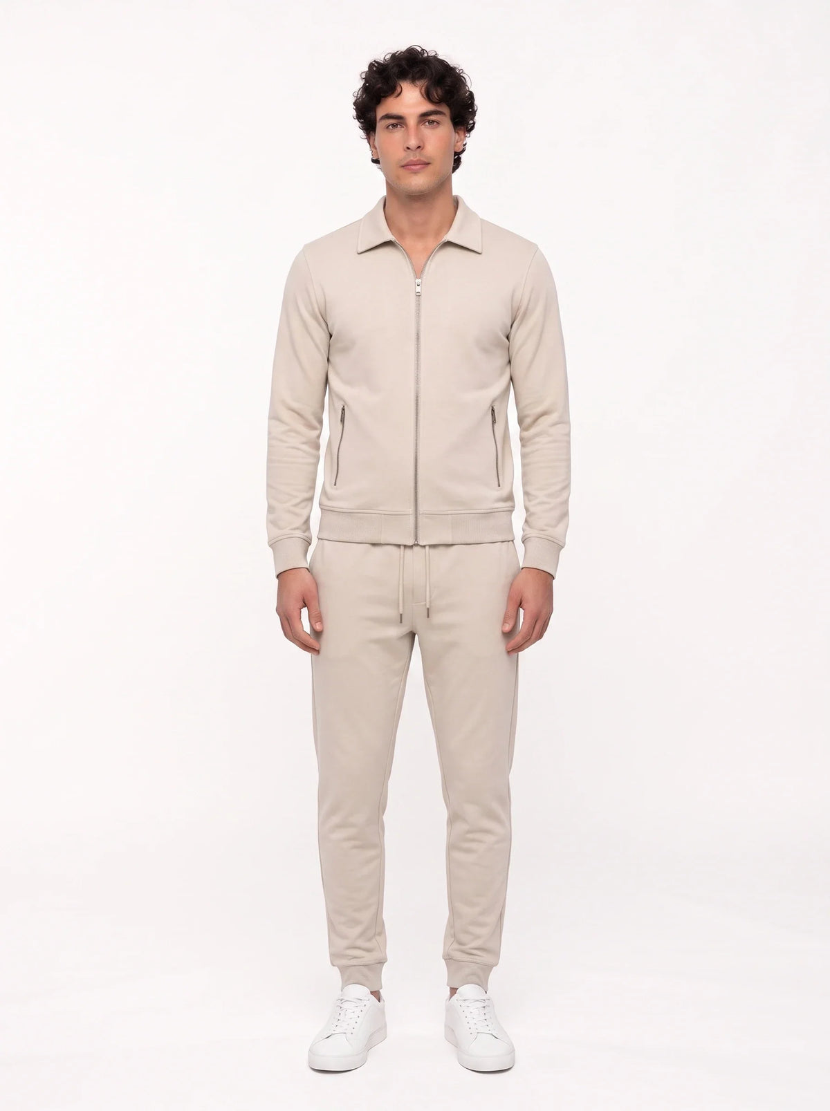 Herren Set mit Sweatjacke mit Kragen und Jogginghose – Ansicht 17