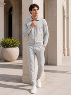 Herren Set mit Sweatjacke mit Kragen und Jogginghose – Ansicht 4