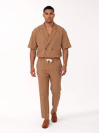Herren Set mit Zweireihigem Revershemd und Hose mit Bügelfalte – Ansicht 4
