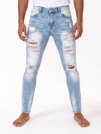 Herren Skinny Jeans mit Abriebstellen und Rissen – Ansicht 2