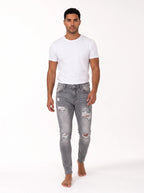 Herren Skinny Jeans mit Abriebstellen und Rissen – Ansicht 4