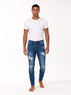 Herren Skinny Jeans mit Abriebstellen und Rissen – Ansicht 7