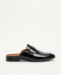Herren Slipper Mules mit Glänzendem Obermaterial und Offener Ferse