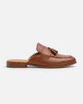 Herren Slipper Mules mit Quasten, Braun – Seitenansicht