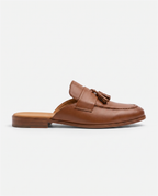 Herren Slipper Mules mit Quasten, Braun – Seitenansicht