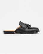 Herren Slipper Mules mit Quasten, Schwarz – Seitenansicht