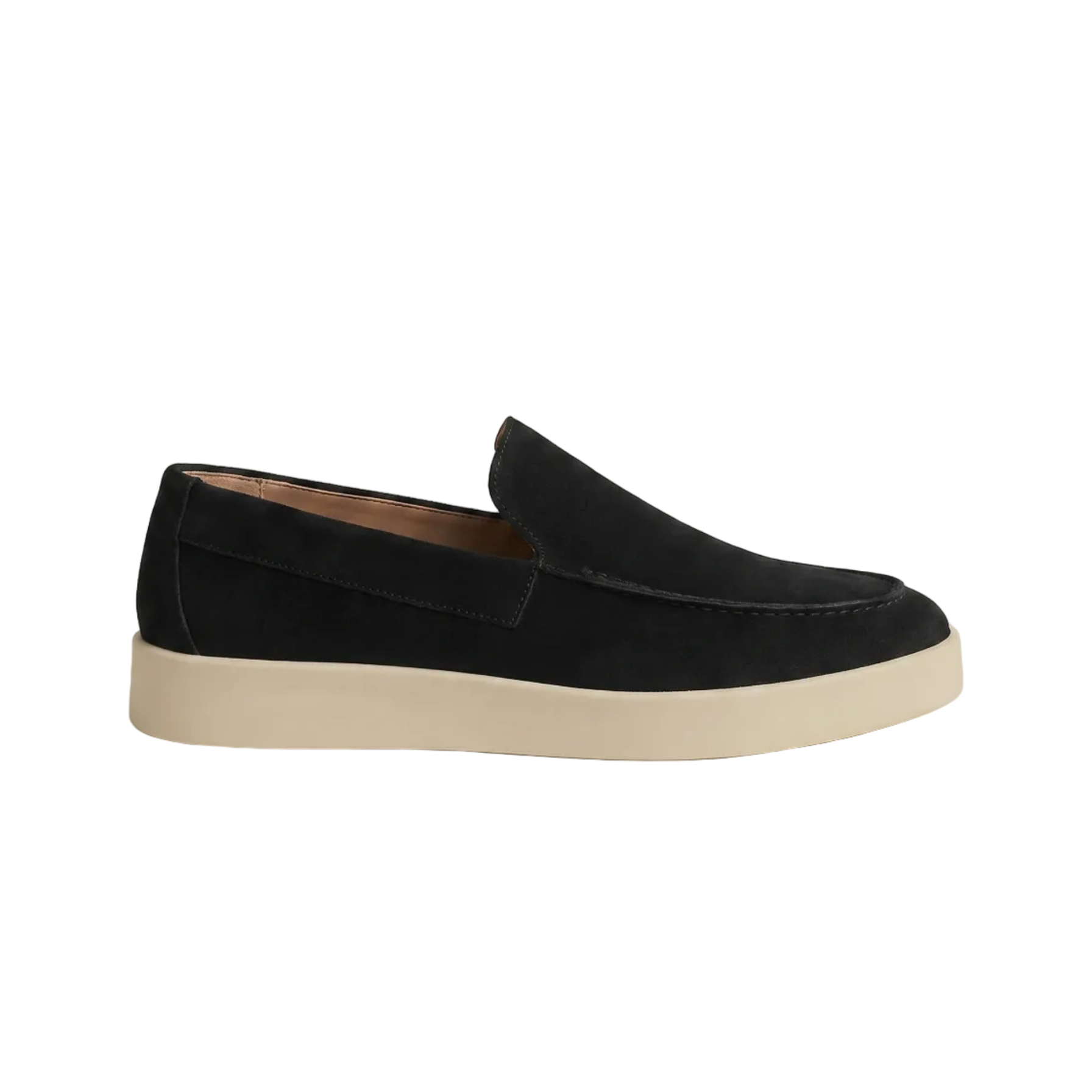 Herren Slipper in Veloursleder-Optik mit Plateausohle und Querpanel am Mittelfuß