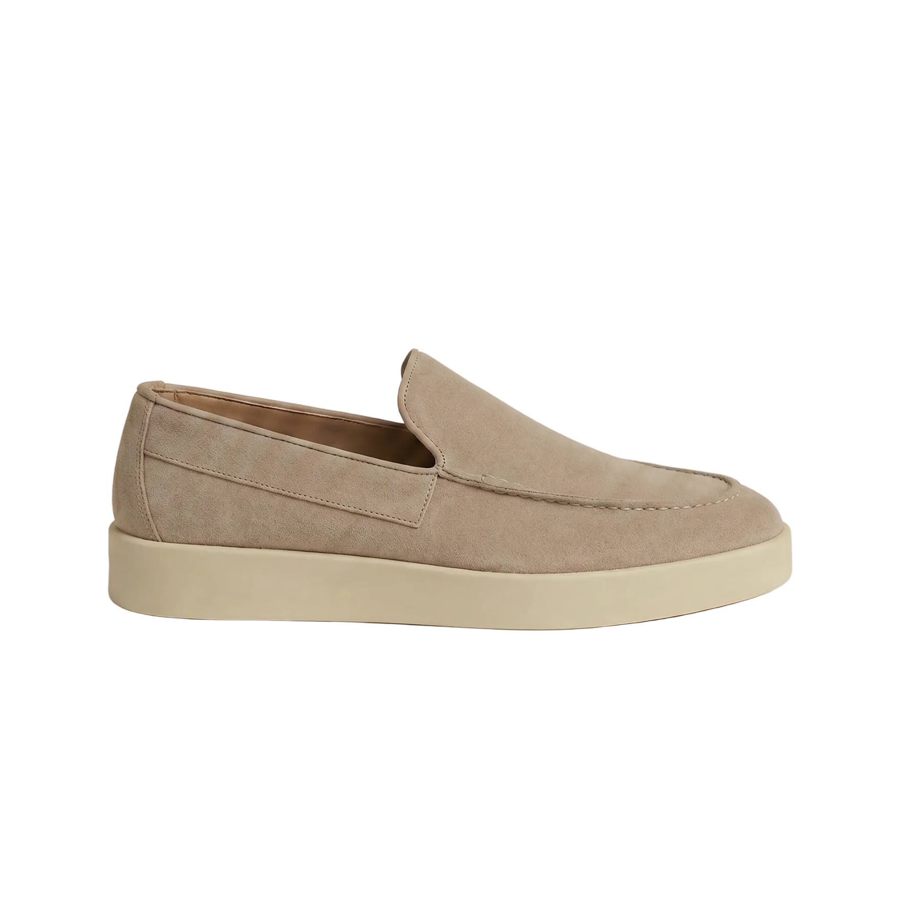 Herren Slipper in Veloursleder-Optik mit Plateausohle und Querpanel am Mittelfuß Ansicht 4