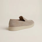 Herren Slipper in Veloursleder-Optik mit Plateausohle und Querpanel am Mittelfuß Ansicht 5