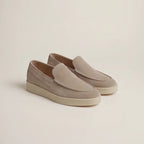 Herren Slipper in Veloursleder-Optik mit Plateausohle und Querpanel am Mittelfuß Ansicht 6