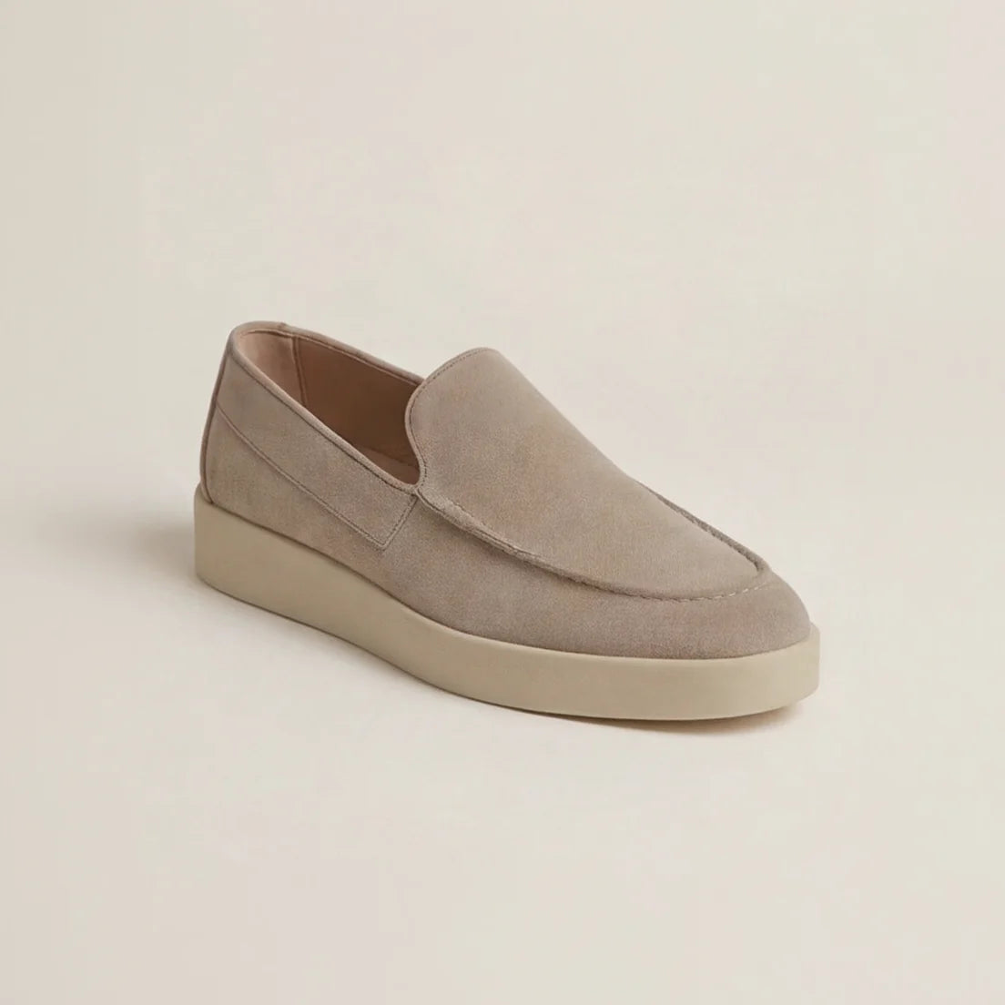 Herren Slipper in Veloursleder-Optik mit Plateausohle und Querpanel am Mittelfuß Ansicht 7