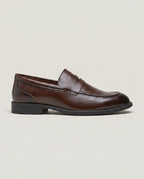 Herren Slipper mit Zierriemen, Braun – Seitenansicht