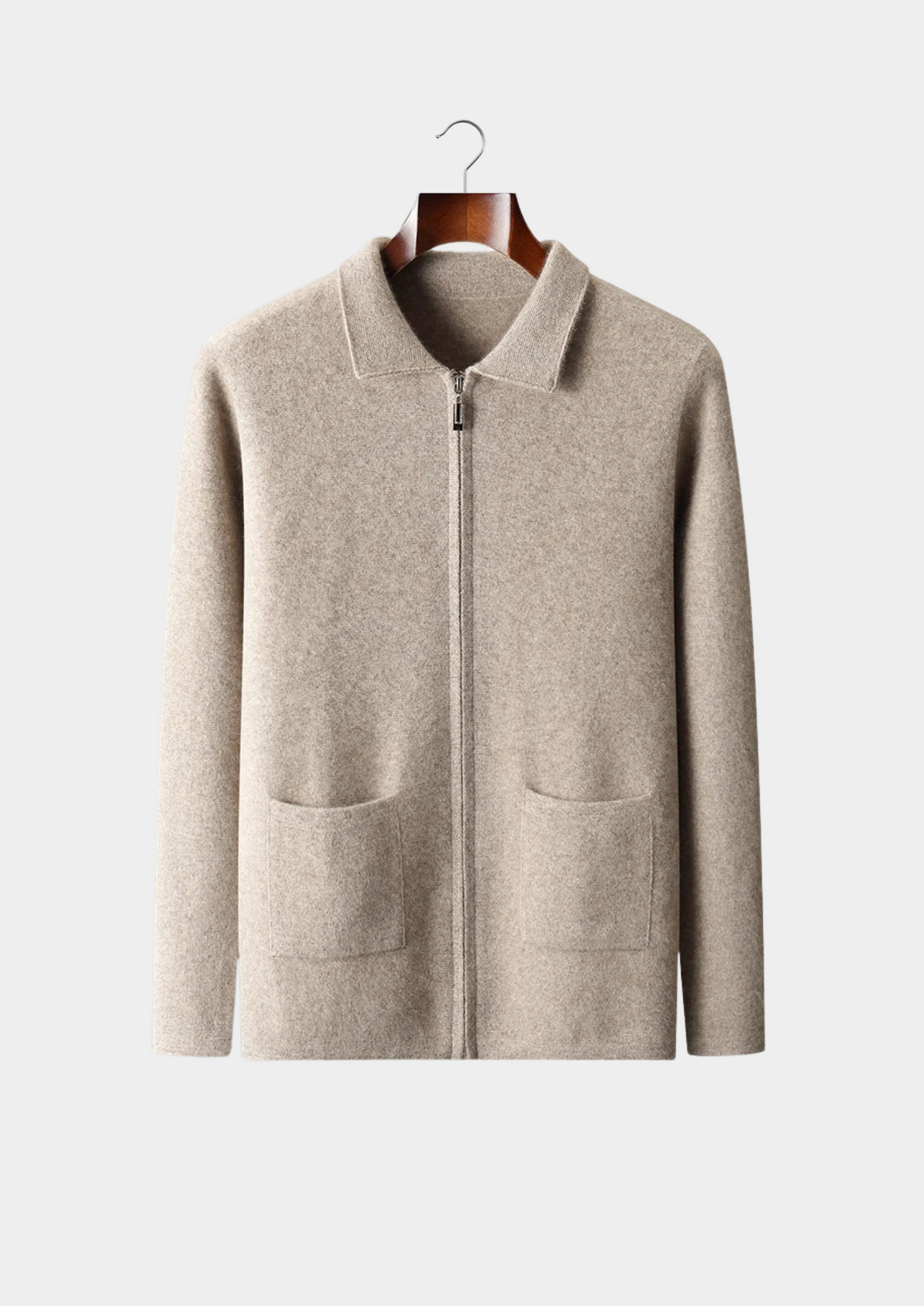 Herren Strickjacke mit Hemdkragen und Aufgesetzten Taschen