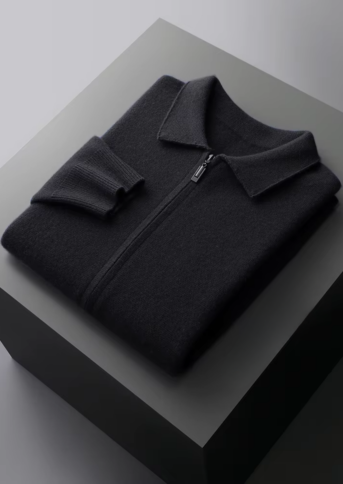 Herren Strickjacke mit Hemdkragen und Durchgehendem Reißverschluss – Ansicht 12