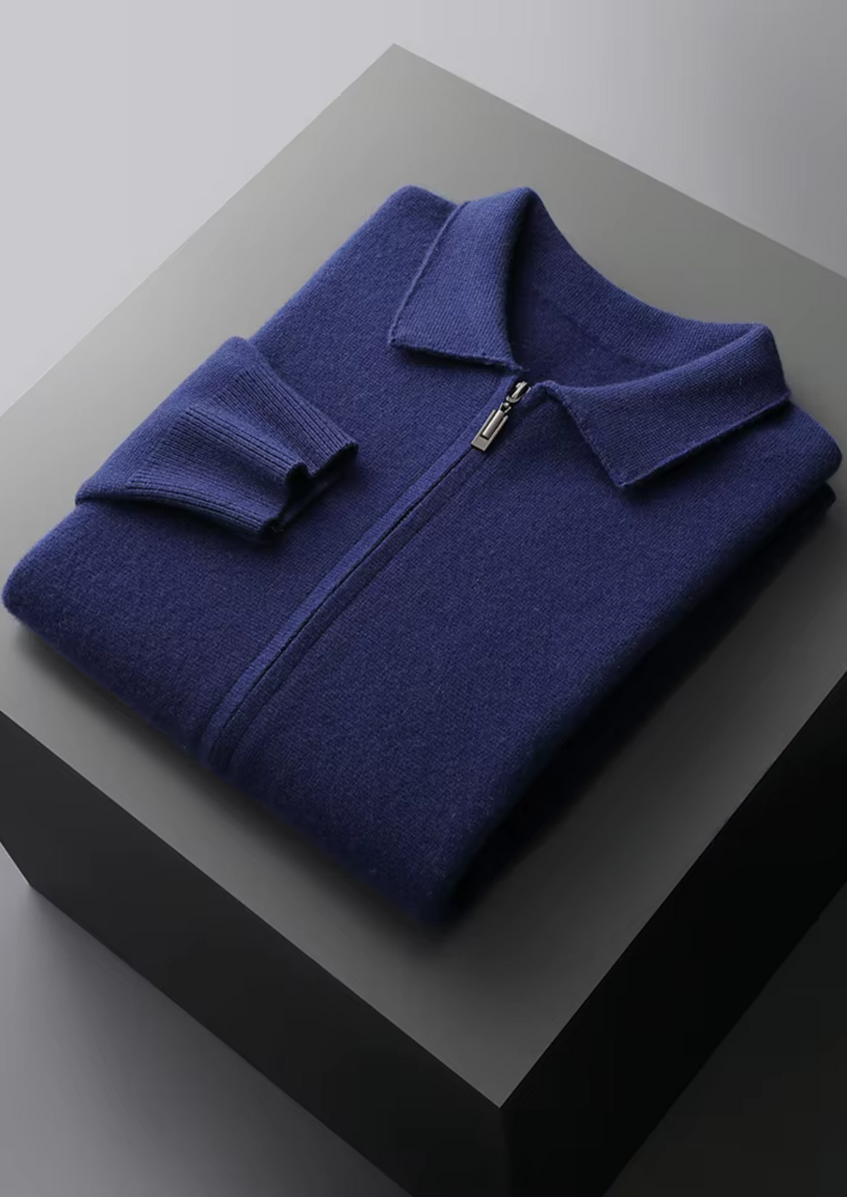 Herren Strickjacke mit Hemdkragen und Durchgehendem Reißverschluss – Ansicht 13