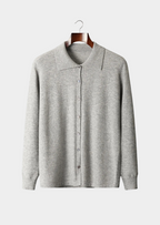 Herren Strickjacke mit Hemdkragen und Knopfleiste