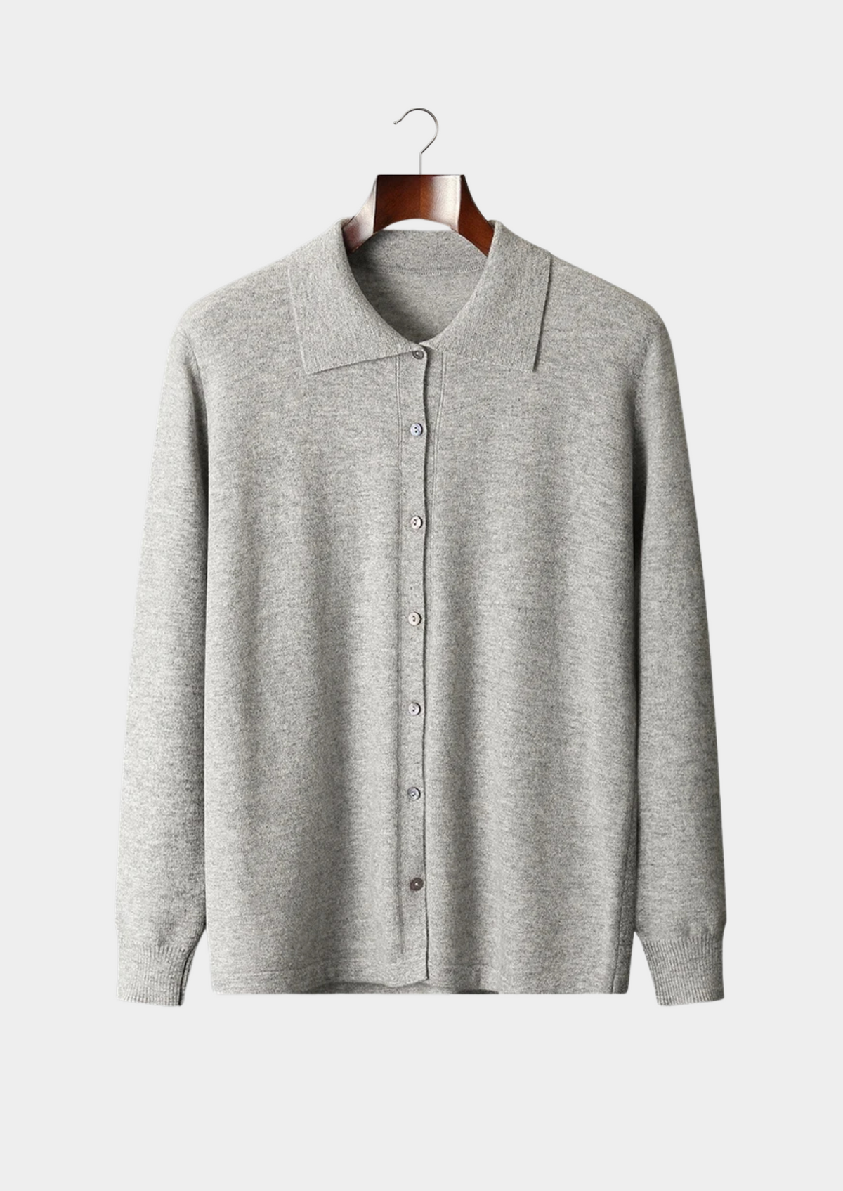 Herren Strickjacke mit Hemdkragen und Knopfleiste