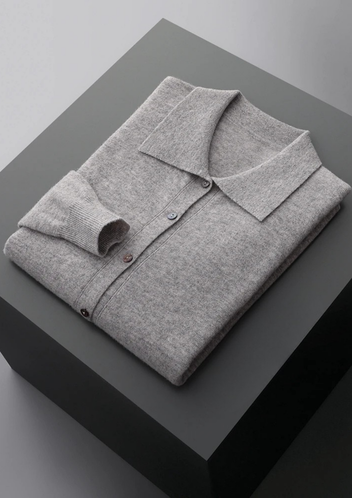 Herren Strickjacke mit Hemdkragen und Knopfleiste – Ansicht 3