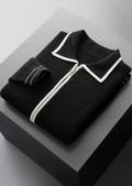 Herren Strickjacke mit Hemdkragen und Kontrastpaspel – Ansicht 7