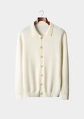Herren Strickjacke mit Hemdkragen und Strukturmuster