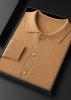 Herren Strickjacke mit Hemdkragen und Strukturmuster – Ansicht 10