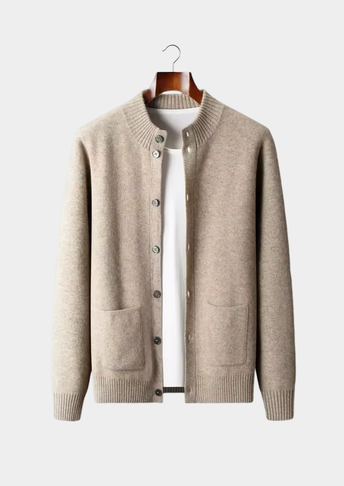 Herren Strickjacke mit Knopfleiste und Aufgesetzten Taschen