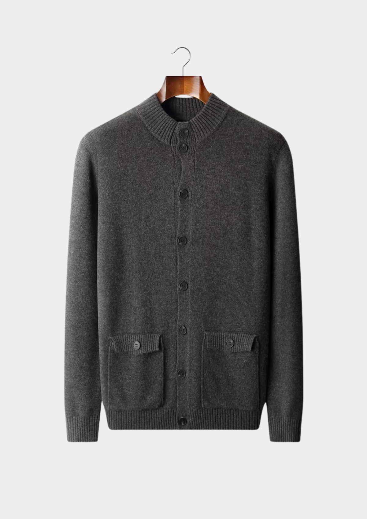 Herren Strickjacke mit Knopfleiste und Pattentaschen