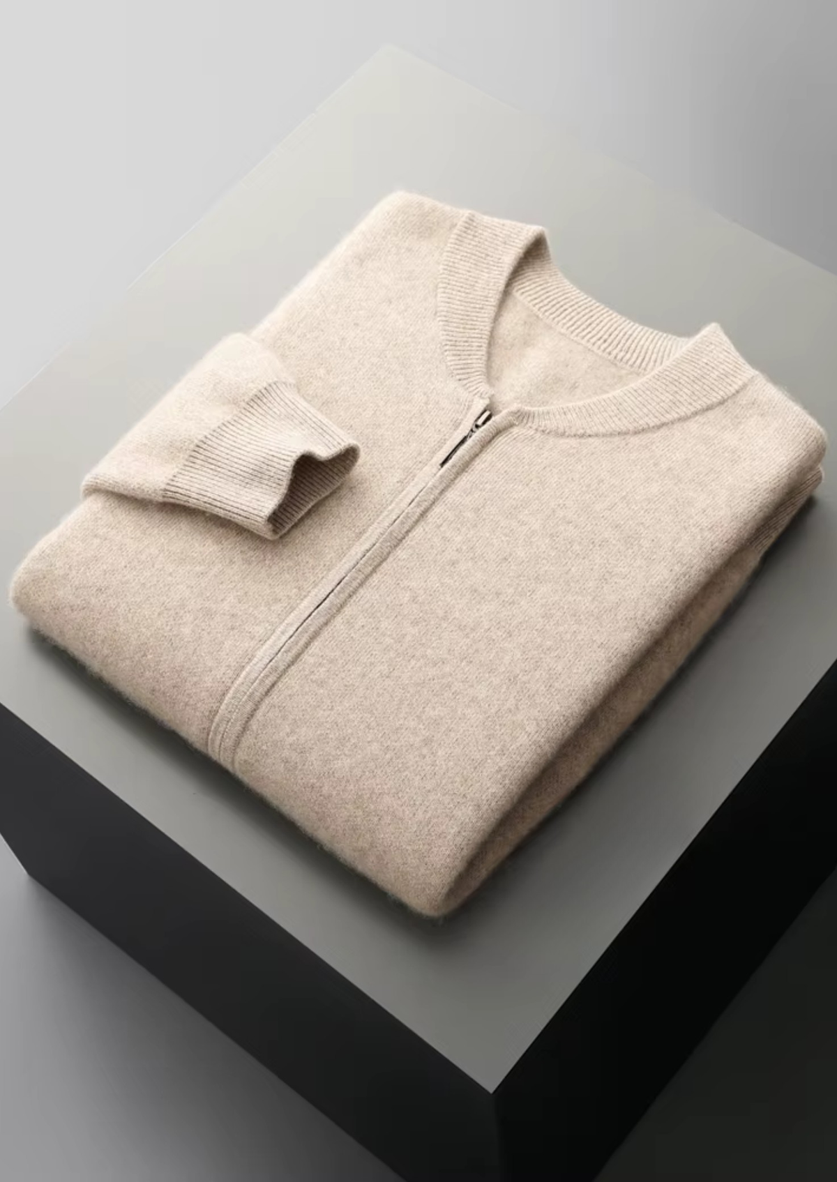 Herren Strickjacke mit Reißverschluss und Eingrifftaschen – Ansicht 3