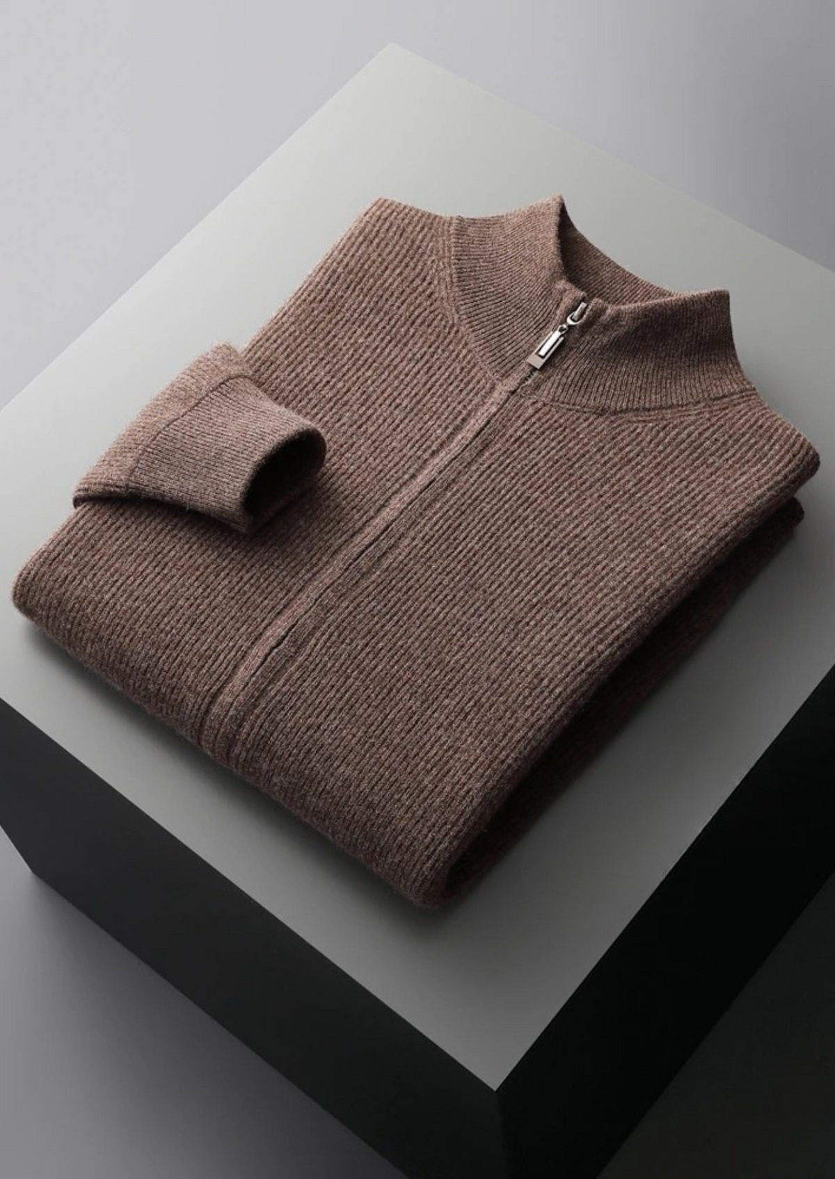 Herren Strickjacke mit Reißverschluss und Feiner Rippstruktur – Ansicht 11