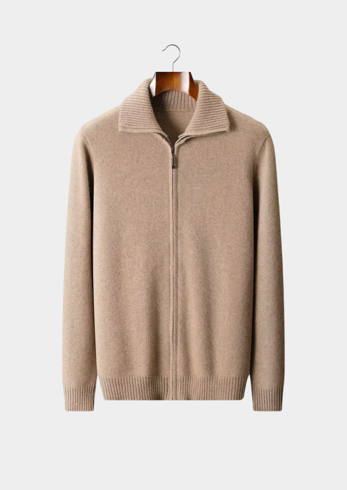 Herren Strickjacke mit Reißverschluss und Hohem Stehkragen – Ansicht 6