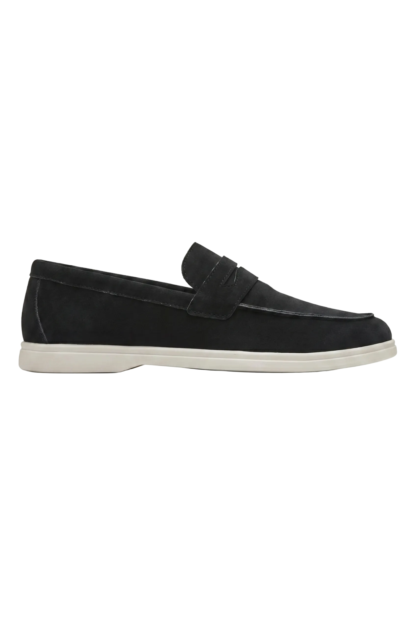 Herren Wildleder Penny Loafer mit weißer Flachsohle