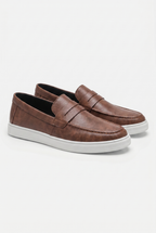 Herren Penny Loafer mit Plateausohle und genarbter Oberfläche