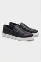 Herren Penny Loafer mit Plateausohle und genarbter Oberfläche