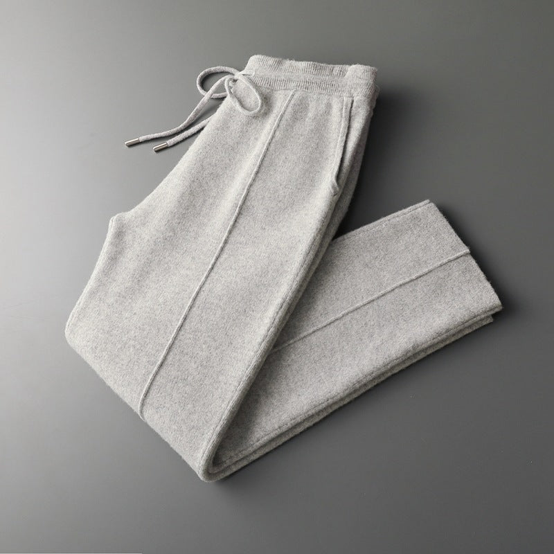 Herren Strickhose mit Kordelzug und Geraden Beinen