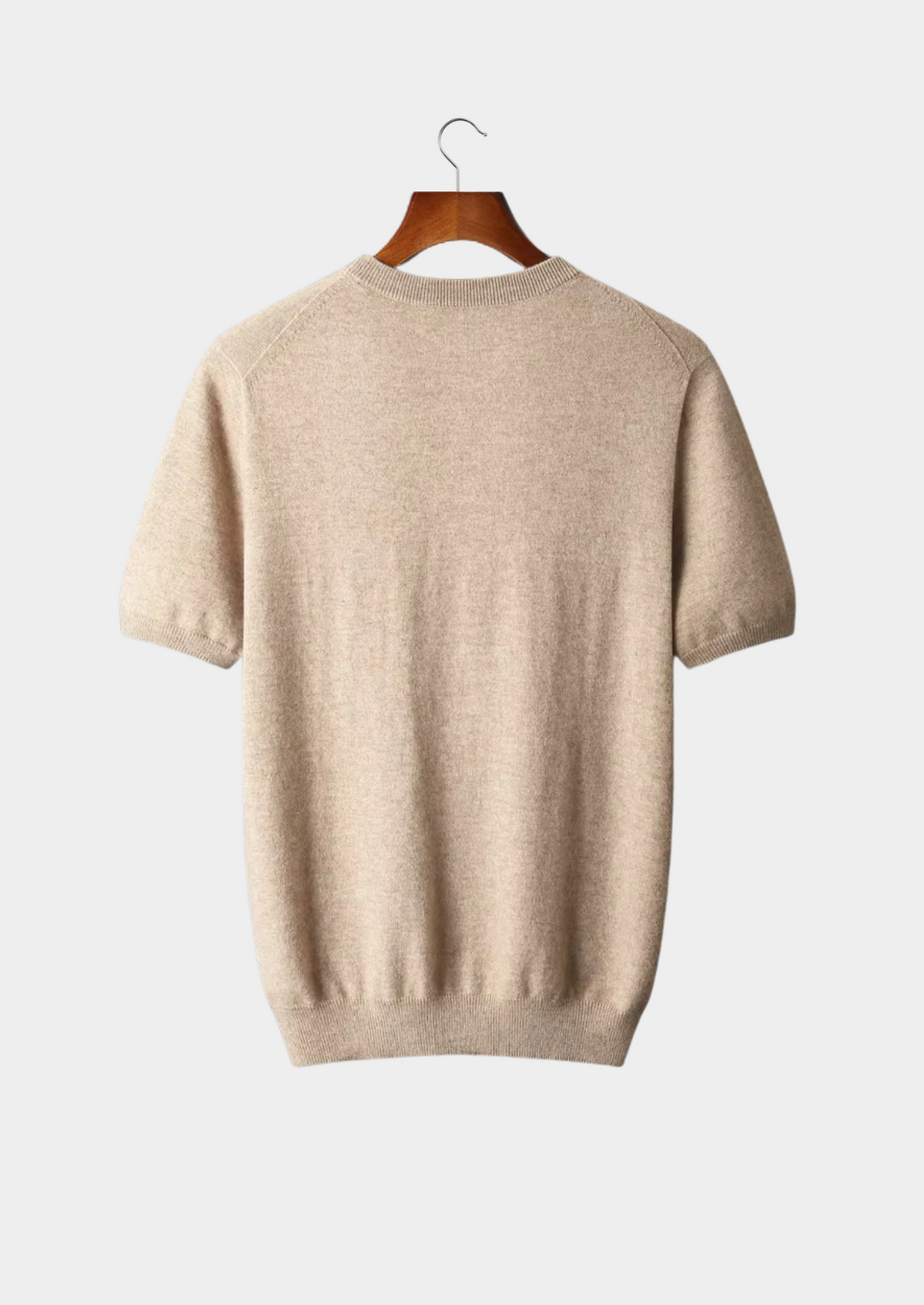 Herren Feinstrick-Shirt mit Rundhalsausschnitt und Kurzen Ärmeln