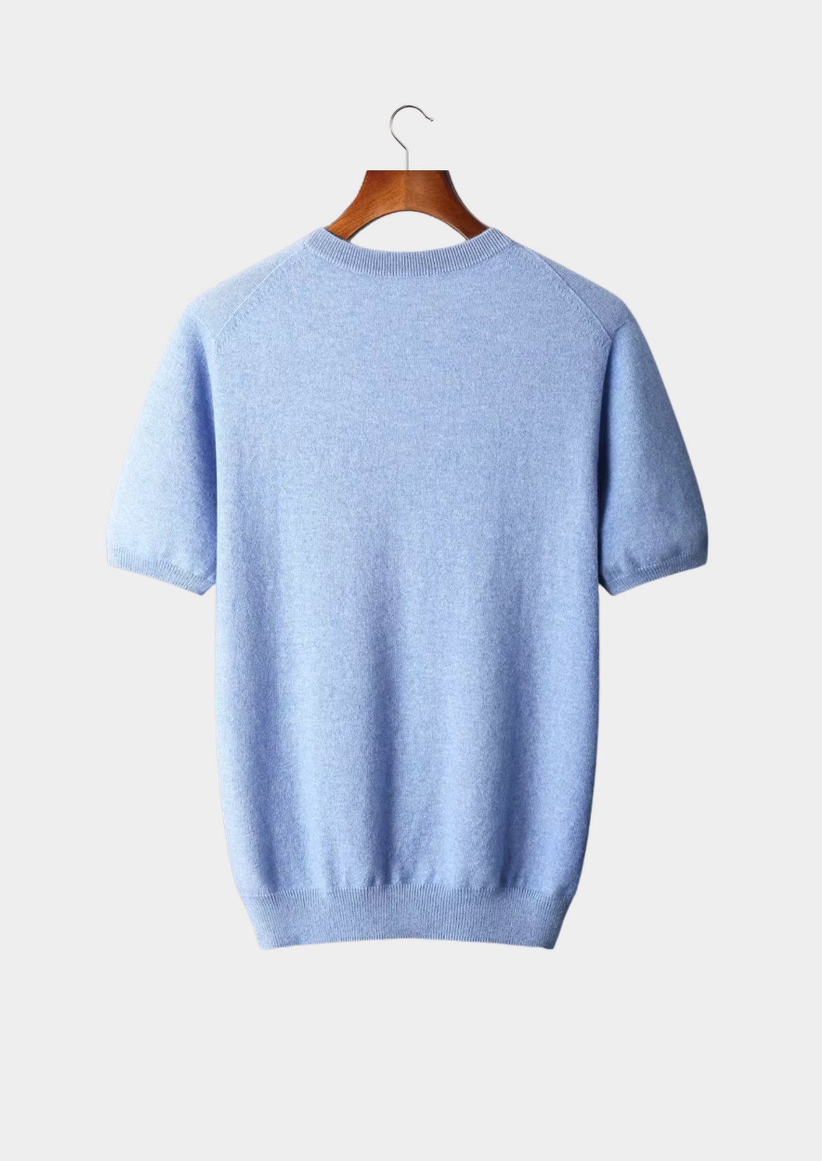 Herren Feinstrick-Shirt mit Rundhalsausschnitt und Kurzen Ärmeln