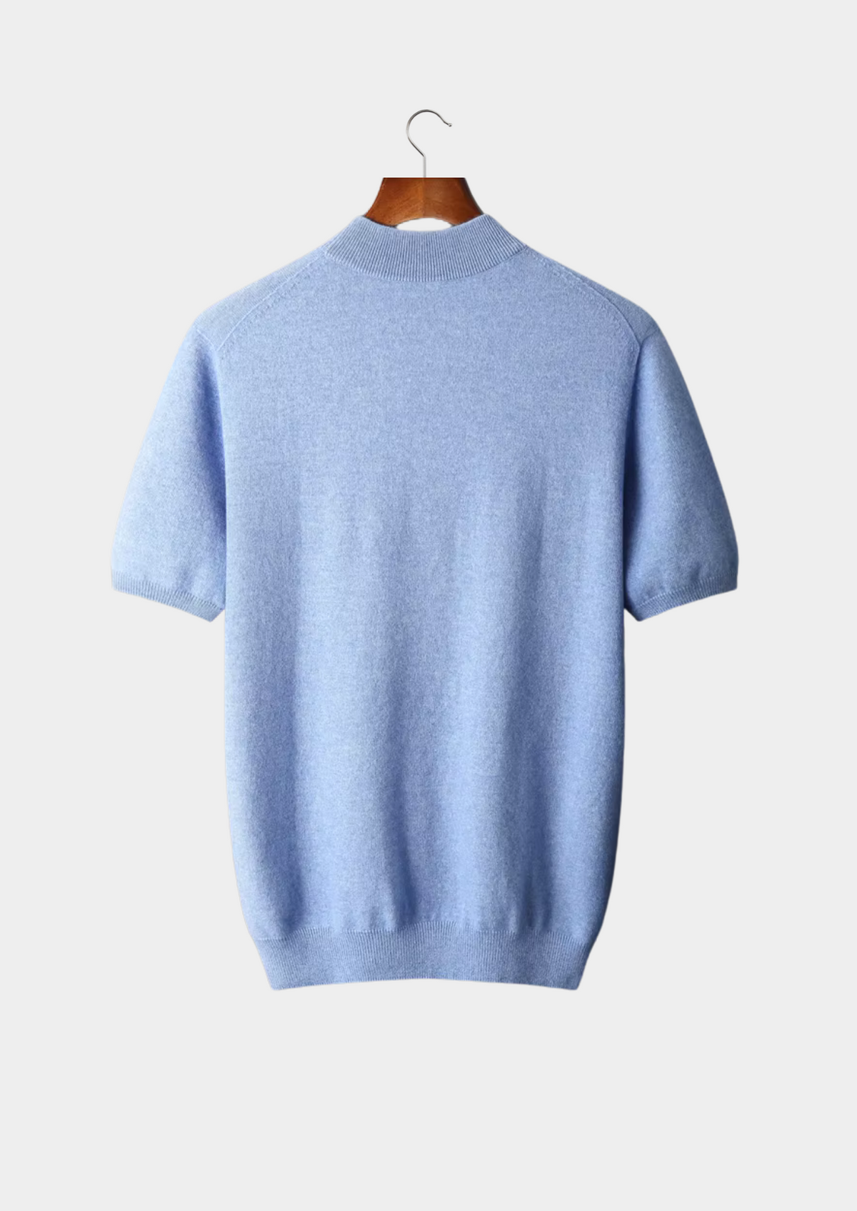 Herren Feinstrick-Shirt mit Stehkragen und Kurzen Ärmeln