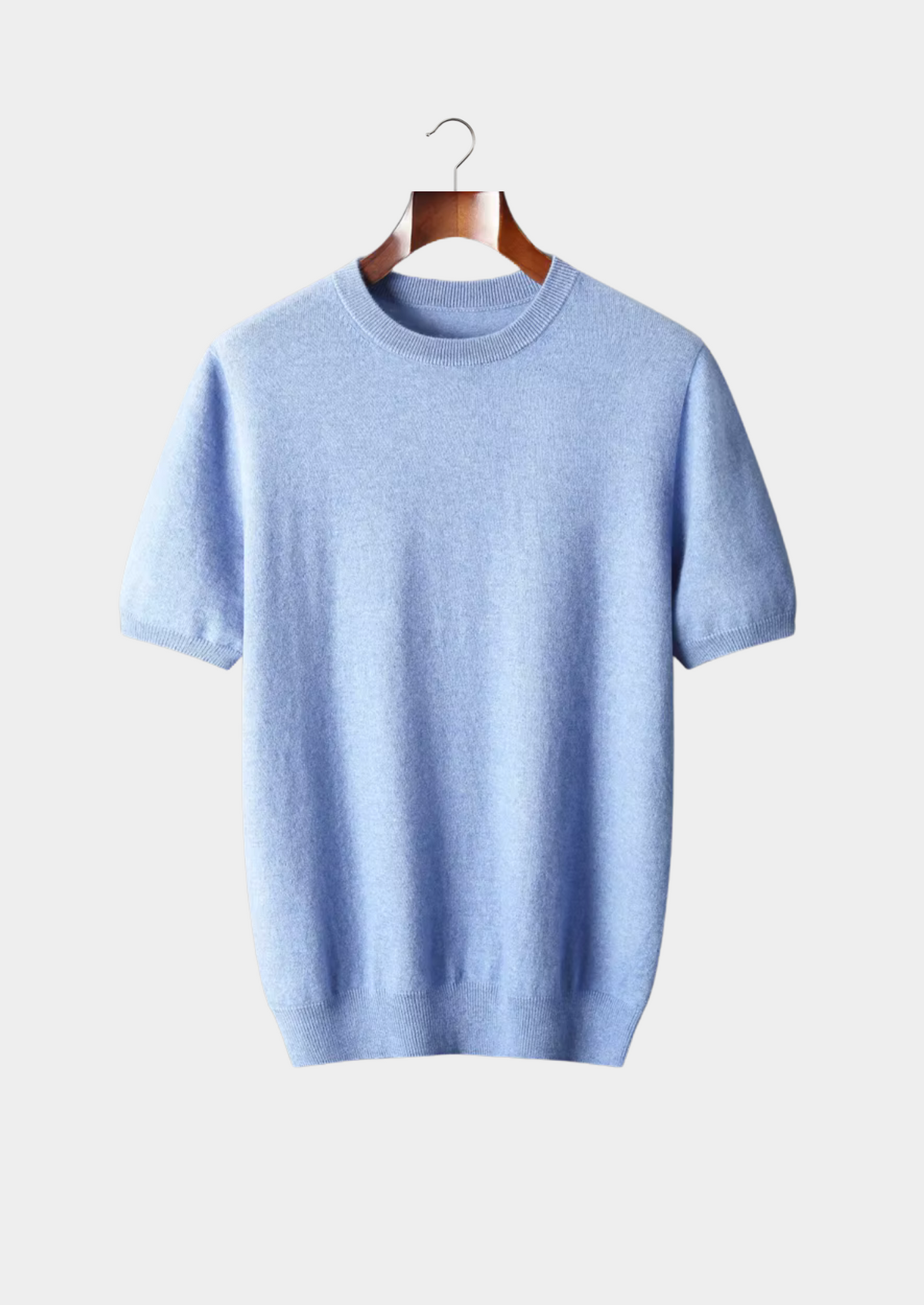Herren Feinstrick-Shirt mit Rundhalsausschnitt und Kurzen Ärmeln