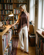 Damen Asymmetrisches Top mit Spitzenbesatz und Offenem Rücken 20