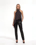 Damen Asymmetrisches Top mit Spitzenbesatz und Offenem Rücken 25