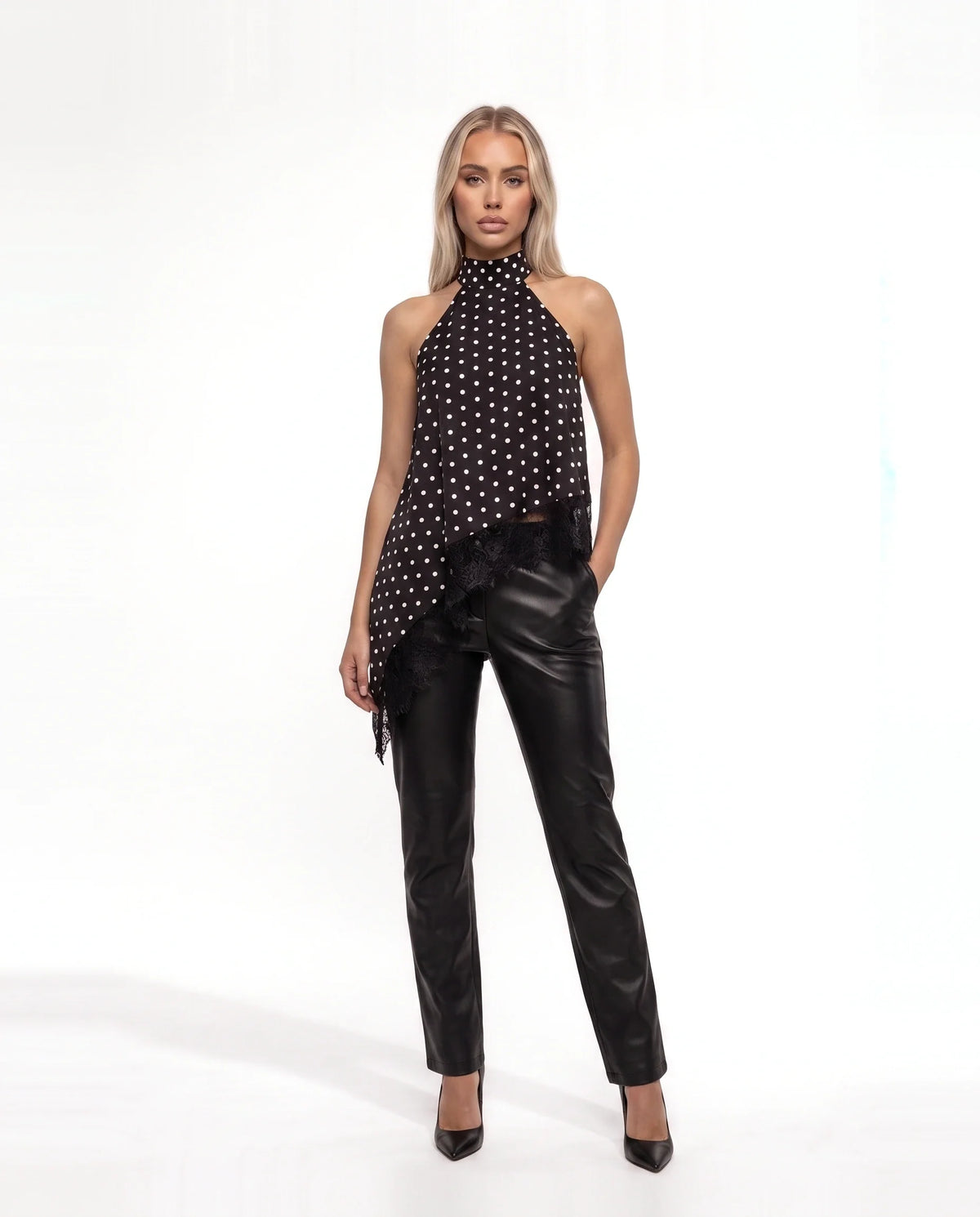Damen Asymmetrisches Top mit Spitzenbesatz und Offenem Rücken 25