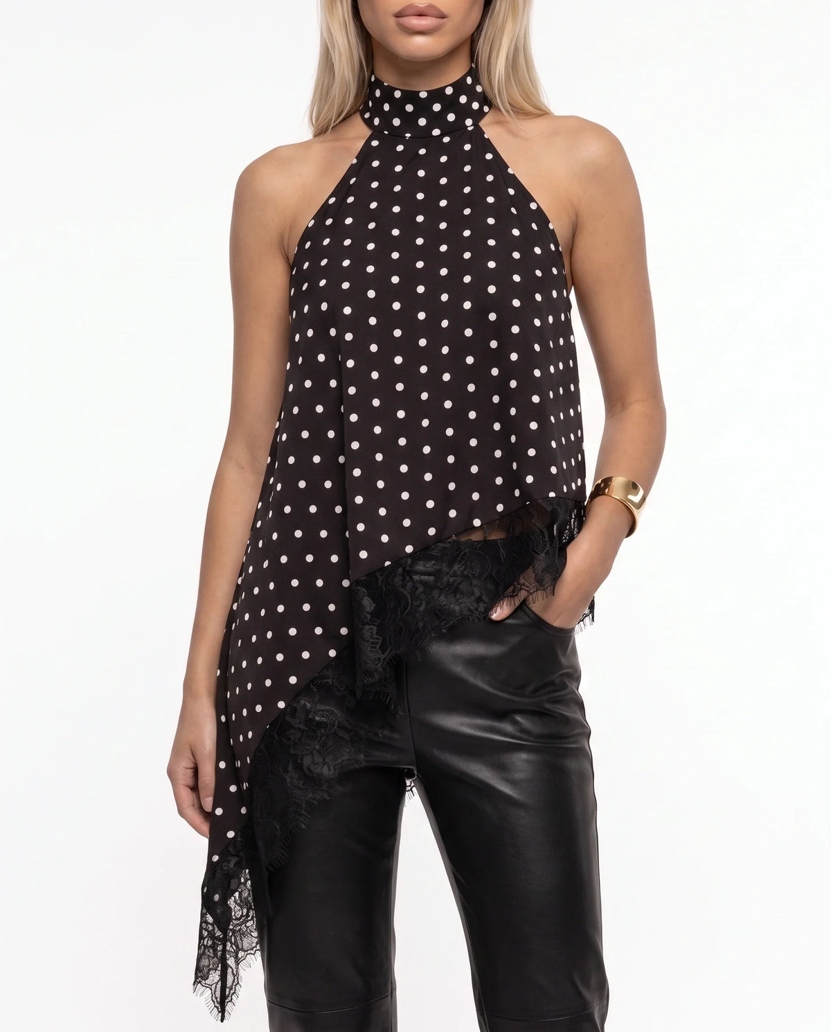 Damen Asymmetrisches Top mit Spitzenbesatz und Offenem Rücken 26
