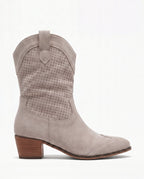 Damen Cowboystiefel aus Wildleder mit Perforiertem Schaft 1