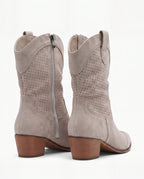 Damen Cowboystiefel aus Wildleder mit Perforiertem Schaft 3